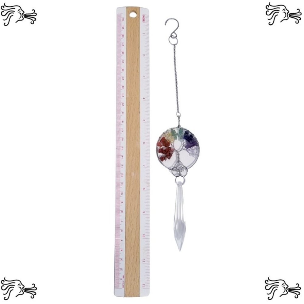 Chakra Mixed Stone Natural Stone Sun Catcher Crystal Prisms Tree of Life Chakra